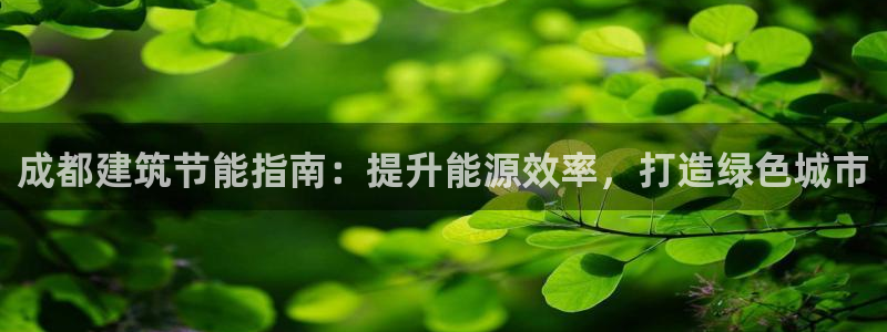 e尊国际网址：成都建筑节能指南：提升能源效率，打造绿色城市