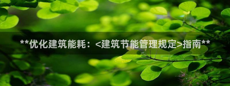 e尊电竞：**优化建筑能耗：<建筑节能管理规定>指南**