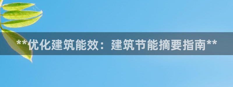 e尊电竞：**优化建筑能效：建筑节能摘要指南**