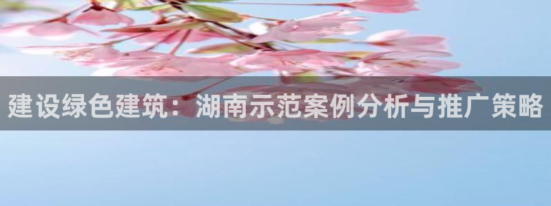 尊亿娱乐国际官网：建设绿色建筑：湖南示范案例分析与推广策略