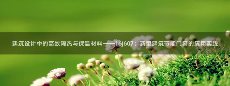 尊亿娱乐国际官网：建筑设计中的高效隔热与保温材料——16j607：新型建筑节能门窗的应用实践